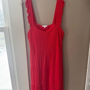 Soma Vibrant Red Textured Dress